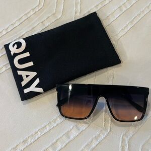 Quay Nightfall - Black Fade to Coral Lens